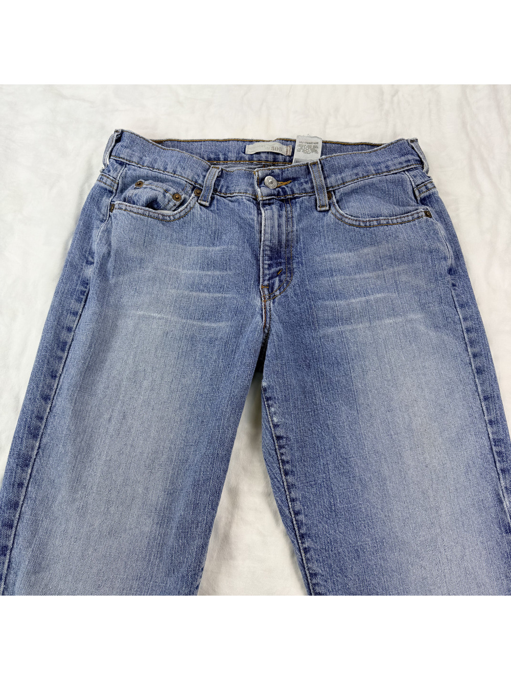 Levi's 505 Women's Jeans Size 6 M Distressed Straight Leg Y2K Faded Blue Denim - Picture 2 of 15